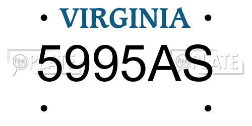 5995AS Virginia License Plate