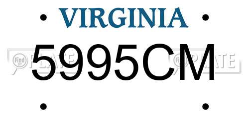 5995CM Virginia License Plate