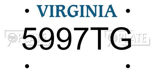 5997TG Virginia License Plate