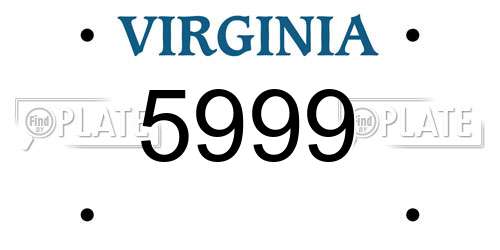 5999 Virginia License Plate