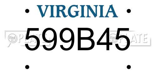 599B45 Virginia License Plate