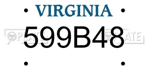 599B48 Virginia License Plate