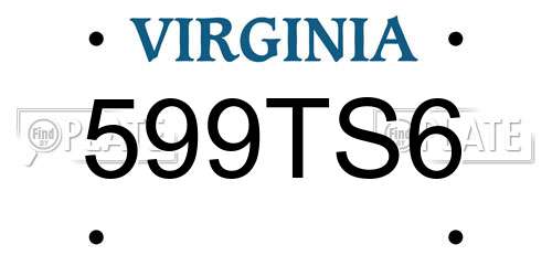 599TS6 Virginia License Plate