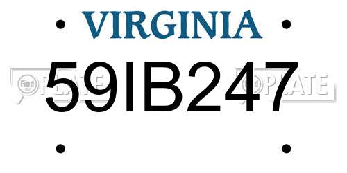59IB247 Virginia License Plate