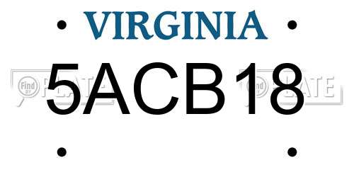 5ACB18 Virginia License Plate