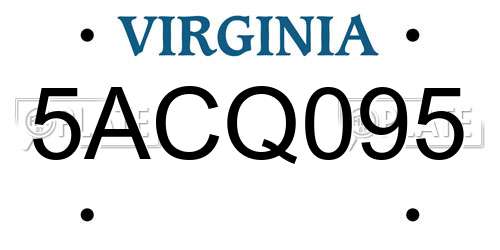 5ACQ095 Virginia License Plate
