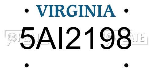 5AI2198 Virginia License Plate