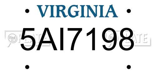 5AI7198 Virginia License Plate