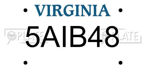 5AIB48 Virginia License Plate