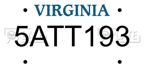 5ATT193 Virginia License Plate