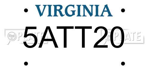5ATT20 Virginia License Plate