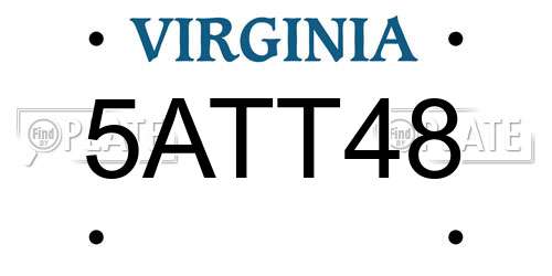 5ATT48 Virginia License Plate