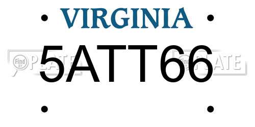 5ATT66 Virginia License Plate