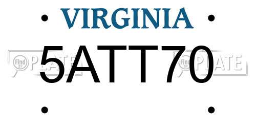 5ATT70 Virginia License Plate