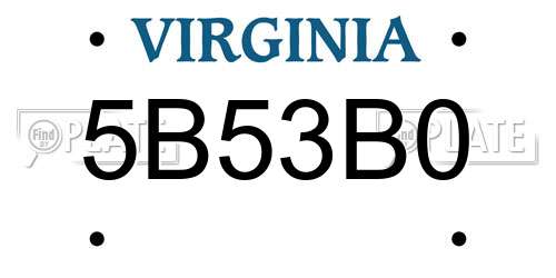 5B53B0 Virginia License Plate