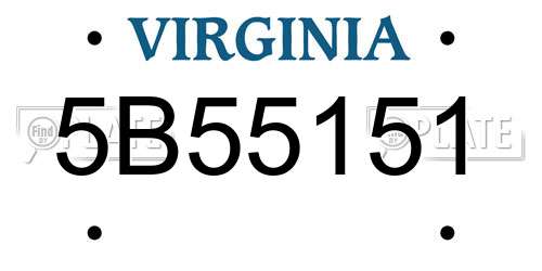 5B55151 Virginia License Plate