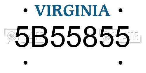 5B55855 Virginia License Plate
