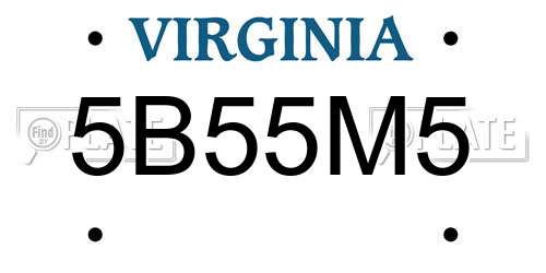 5B55M5 Virginia License Plate