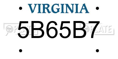 5B65B7 Virginia License Plate