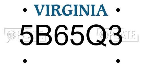 5B65Q3 Virginia License Plate