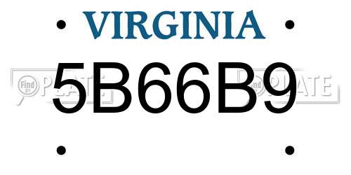 5B66B9 Virginia License Plate