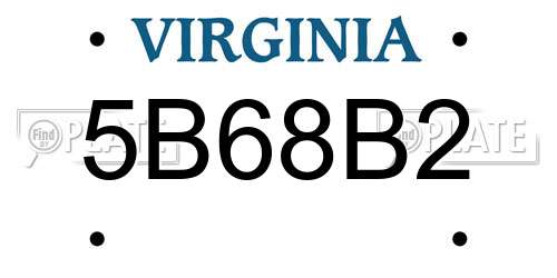 5B68B2 Virginia License Plate