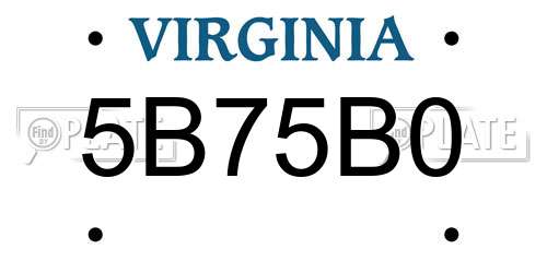 5B75B0 Virginia License Plate