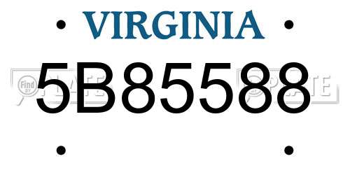 5B85588 Virginia License Plate