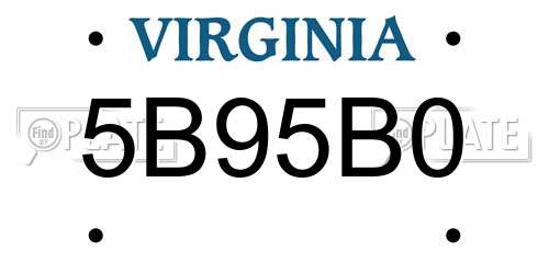 5B95B0 Virginia License Plate