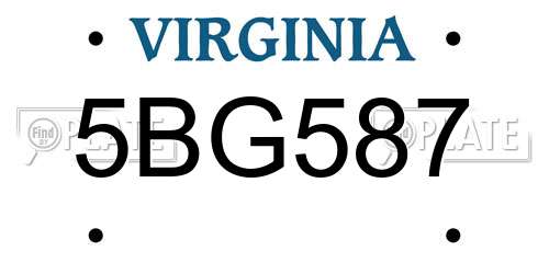 5BG587 Virginia License Plate