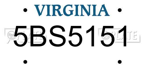 5BS5151 Virginia License Plate