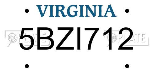 5BZI712 Virginia License Plate