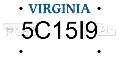 5C15I9 Virginia License Plate