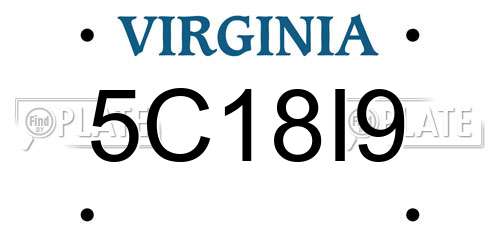5C18I9 Virginia License Plate