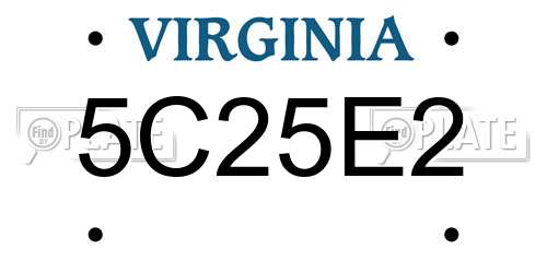 5C25E2 Virginia License Plate