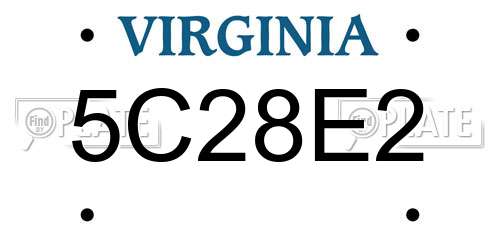 5C28E2 Virginia License Plate