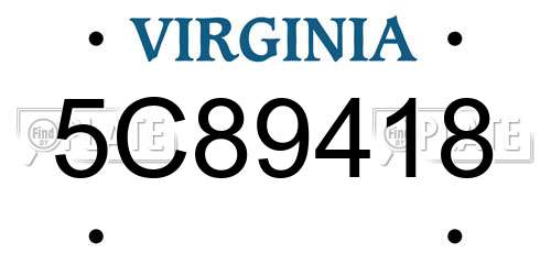 5C89418 Virginia License Plate