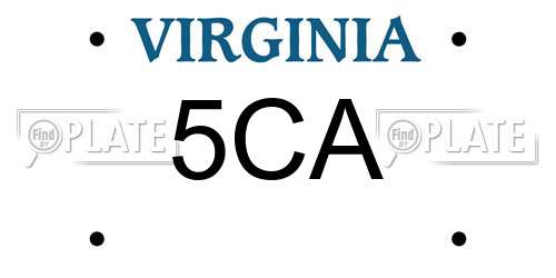 5CA Virginia License Plate