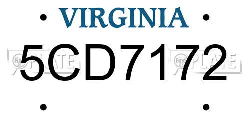 5CD7172 Virginia License Plate