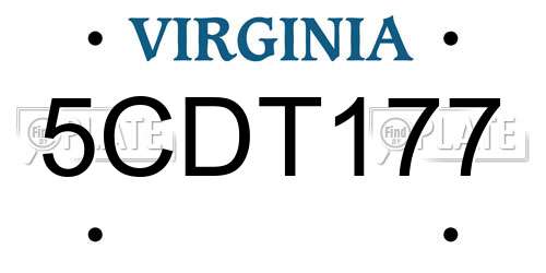 5CDT177 Virginia License Plate