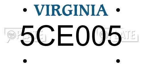 5CE005 Virginia License Plate