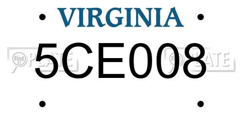 5CE008 Virginia License Plate