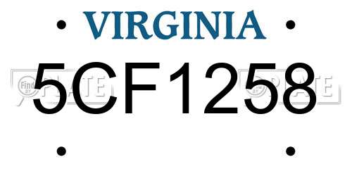 5CF1258 Virginia License Plate