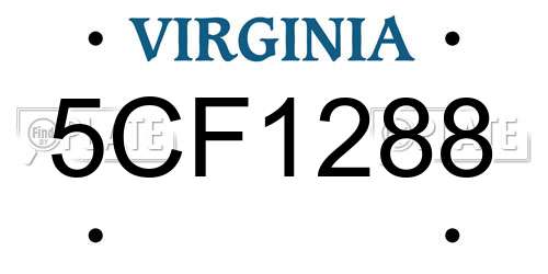 5CF1288 Virginia License Plate