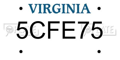 5CFE75 Virginia License Plate