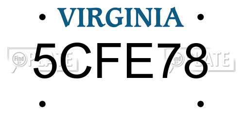 5CFE78 Virginia License Plate