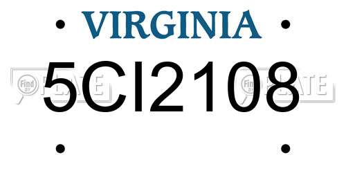 5CI2108 Virginia License Plate