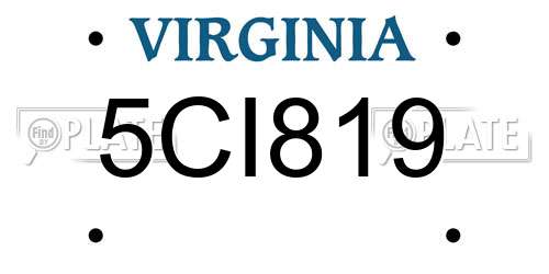 5CI819 Virginia License Plate