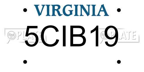 5CIB19 Virginia License Plate
