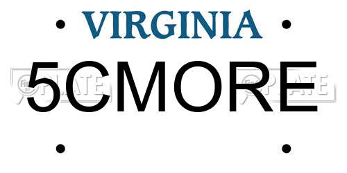 5CMORE Virginia License Plate